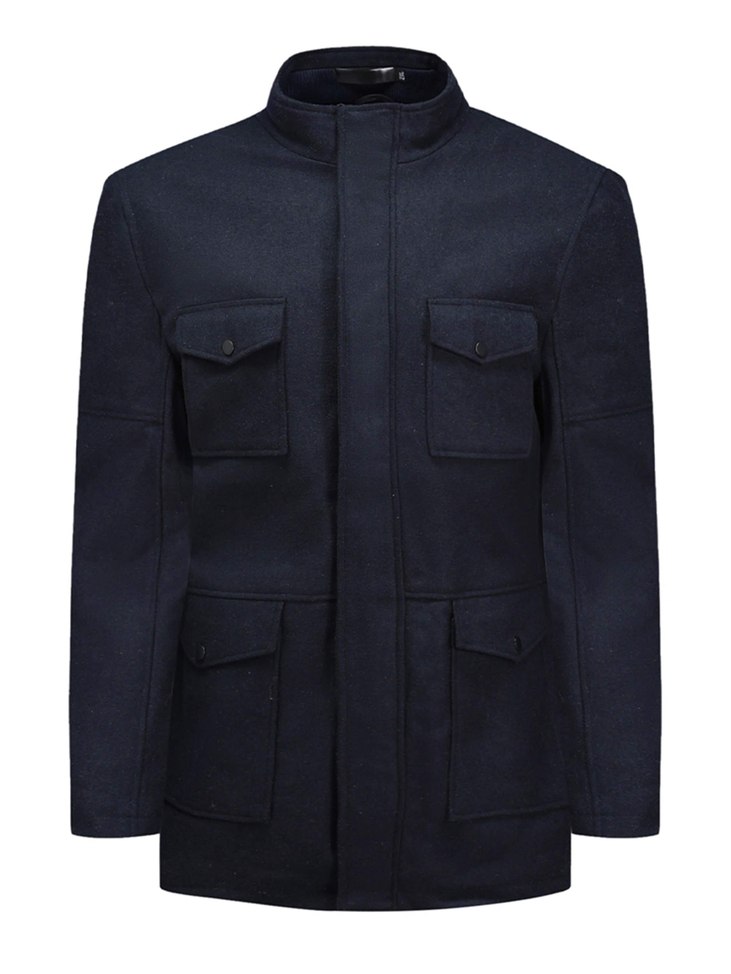 YOUTHUP Winter Coat in Blue: front