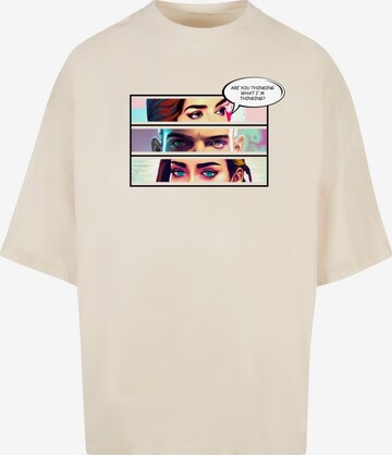 Merchcode Shirt 'Thinking Comic Huge' in Wit: voorkant