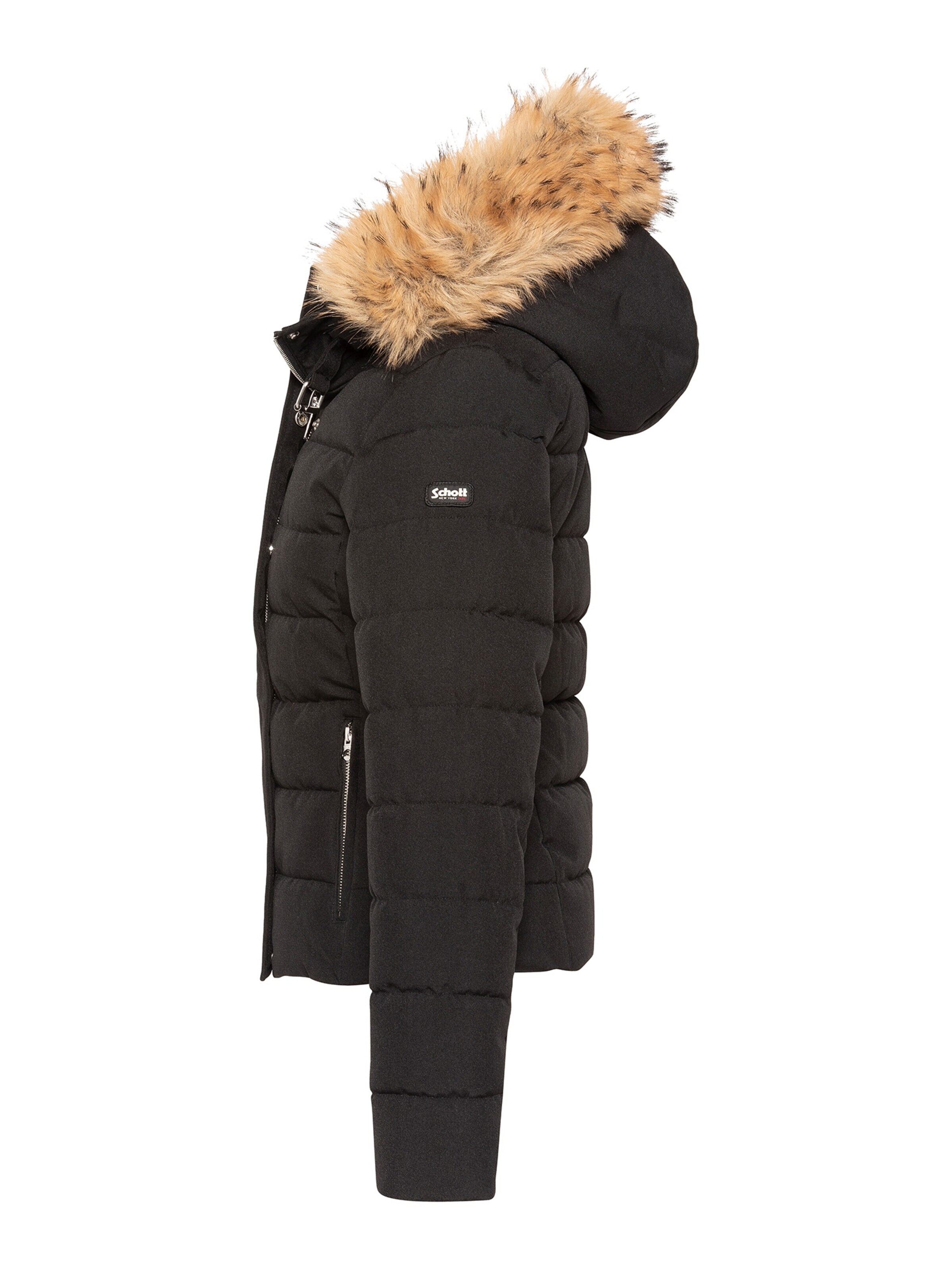 Schott NYC Between-Seasons Coat in Black