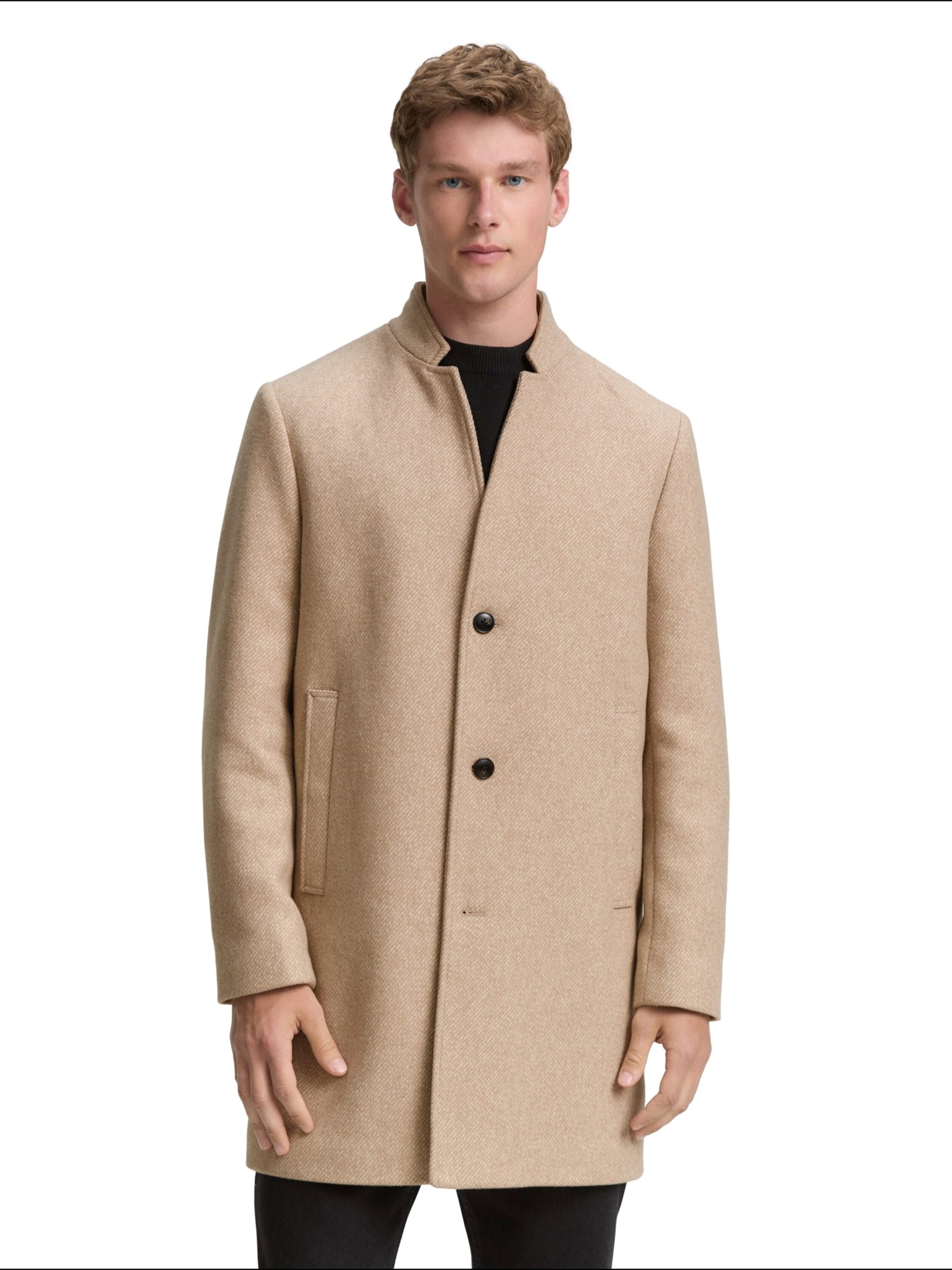 TOM TAILOR DENIM Between-Seasons Coat in Beige: front