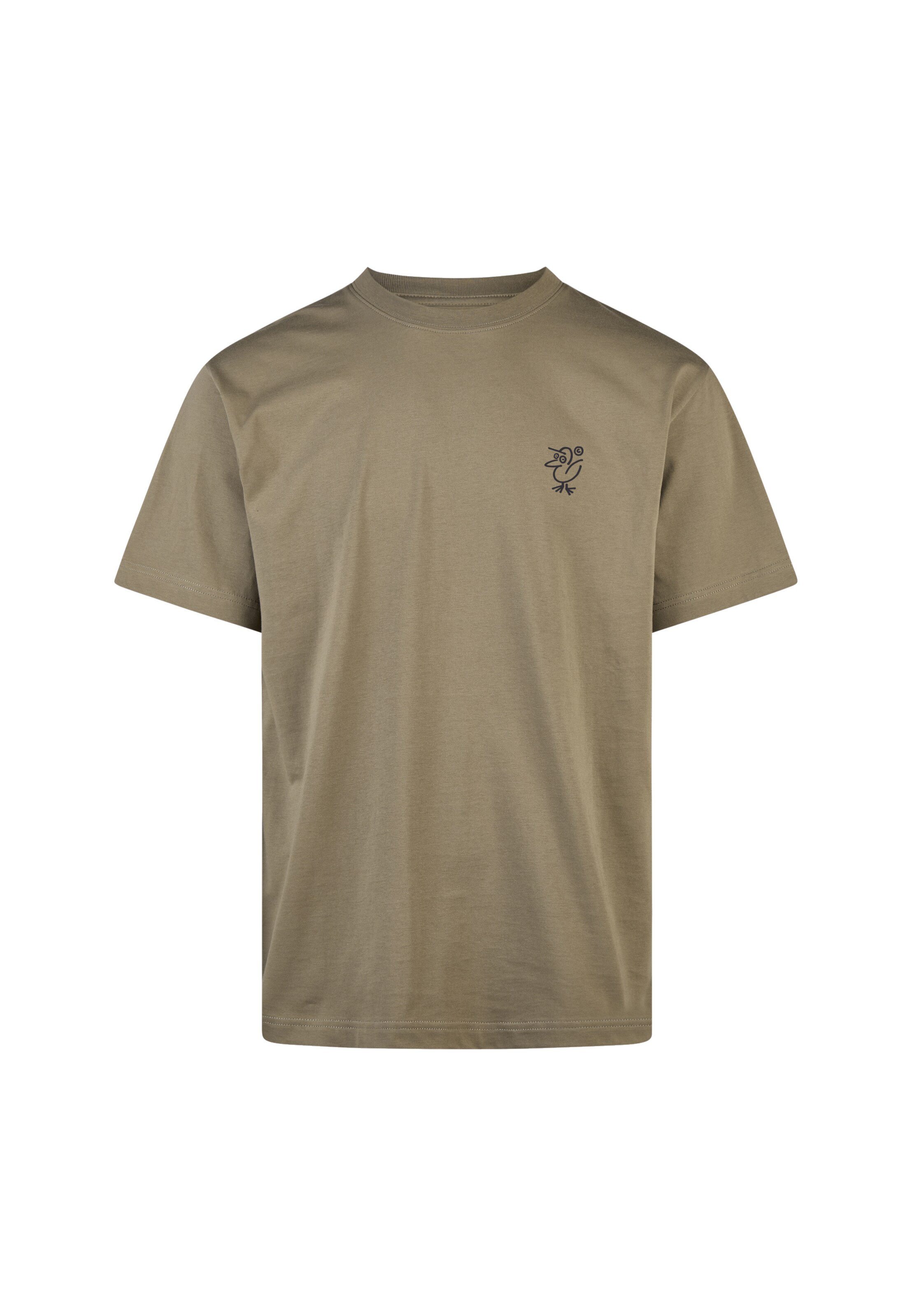 Cleptomanicx Shirt 'Sketch Gull' in Bruin: voorkant