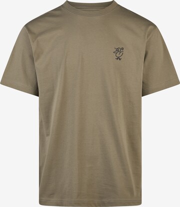 Cleptomanicx Shirt 'Sketch Gull' in Bruin: voorkant