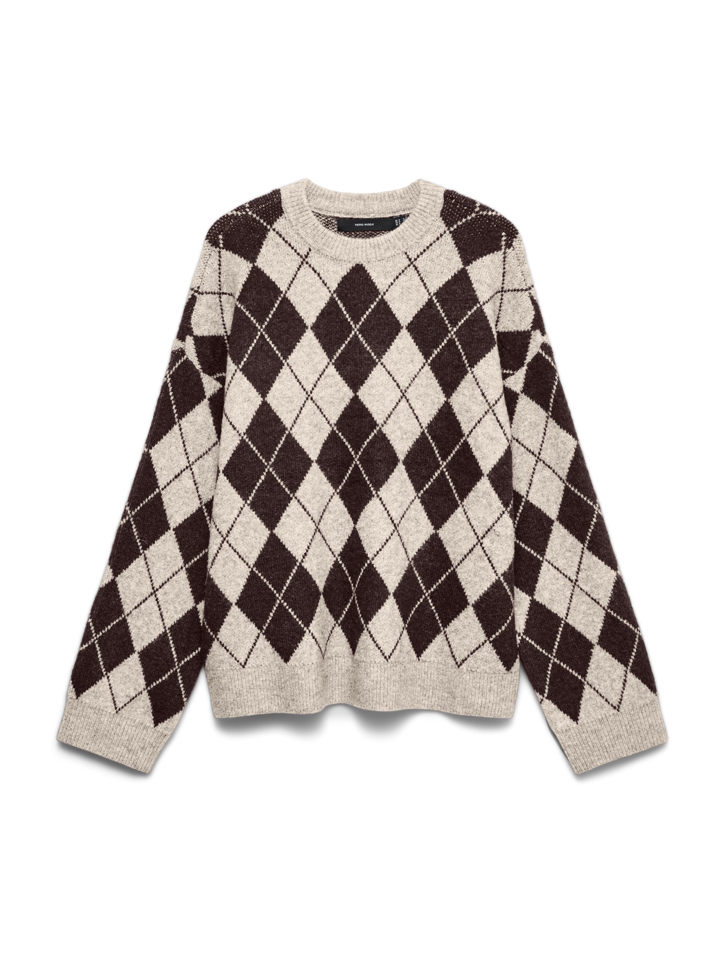 VERO MODA Sweater 'VMHALO' in XS in Mottled beige / Dark brown, Item view