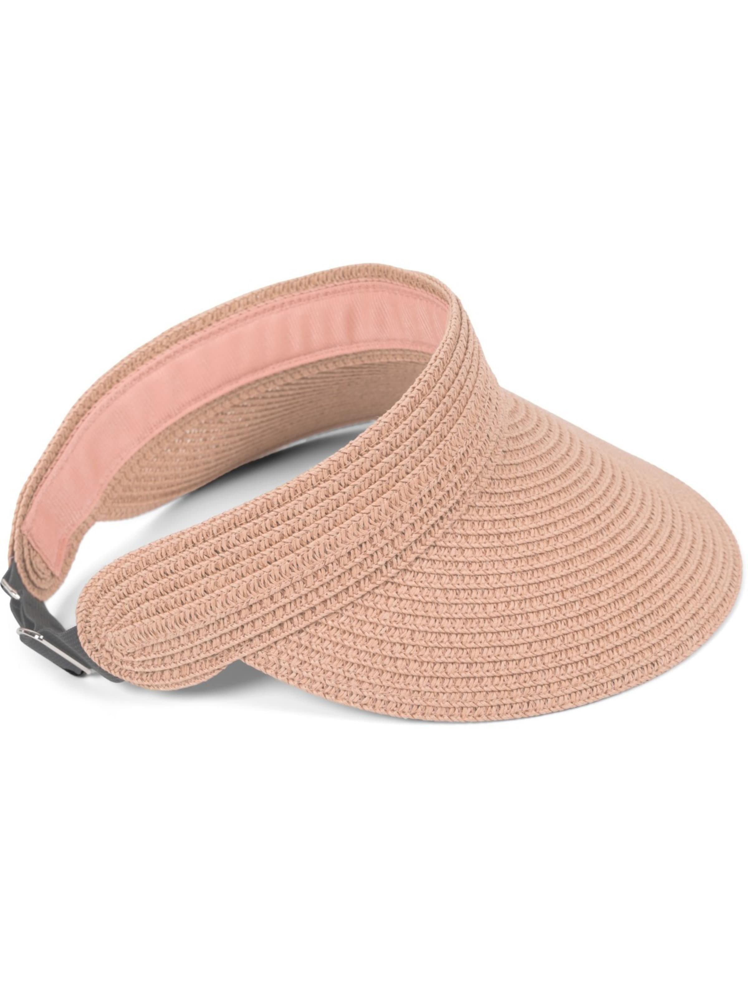 styleBREAKER Cap 'Papierstroh Visor Cap Einfarbig' in Pink: front