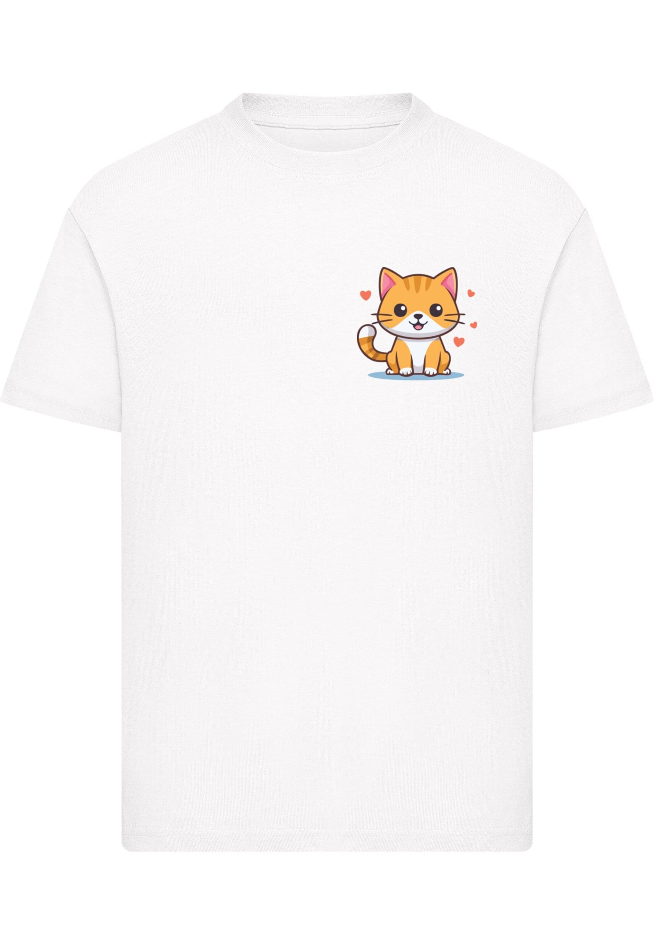 T-Shirt 'Cute Cat' Merchcode en blanc : devant