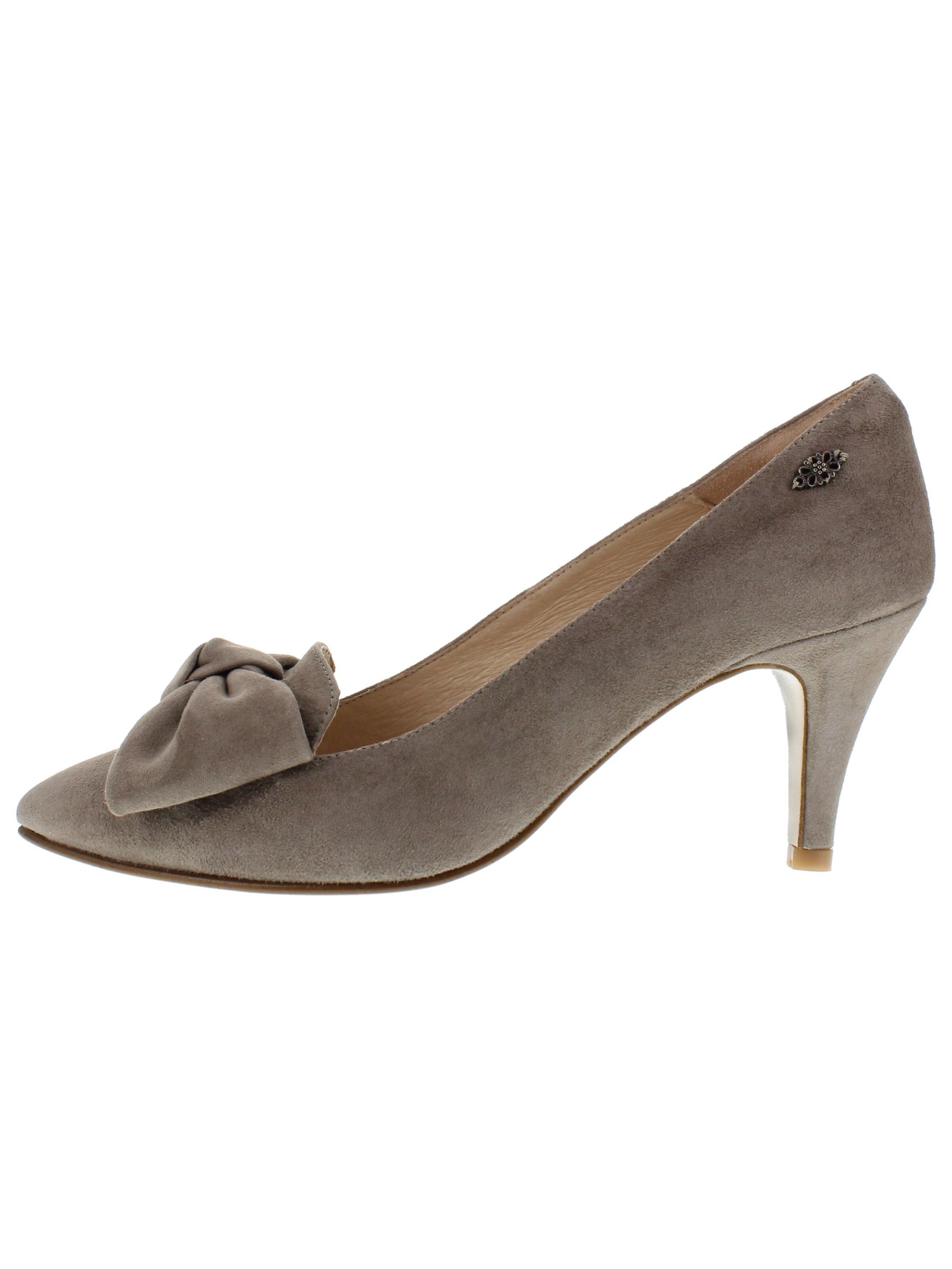 XAVER LUIS Schuhmanufaktur Pumps 'MARA - Spitze Pumps mit großer Schleife' in Grey: front