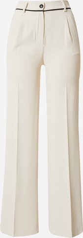 Sisley Wide leg Pleated Pants in White: front