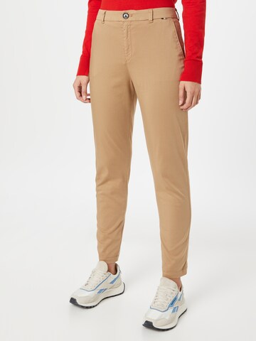 Coupe slim Pantalon chino 'Tachini' BOSS en beige : devant