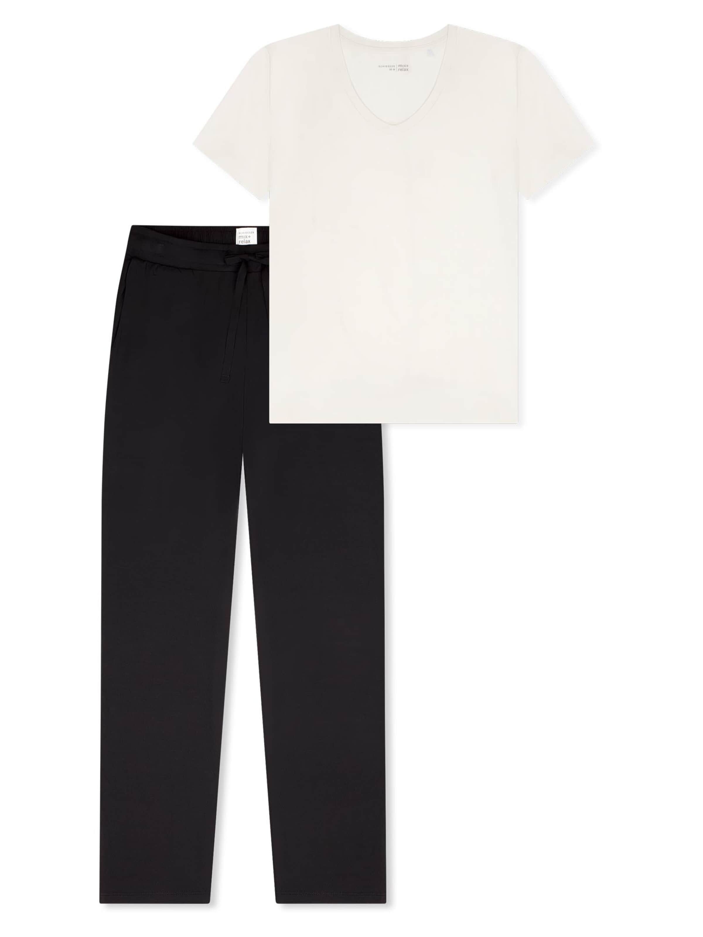 SCHIESSER Pyjama 'Mix & Relax' in Schwarz: Vorderseite