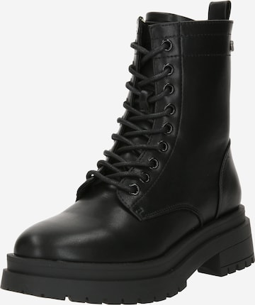 Xti Lace-Up Ankle Boots in Black: front