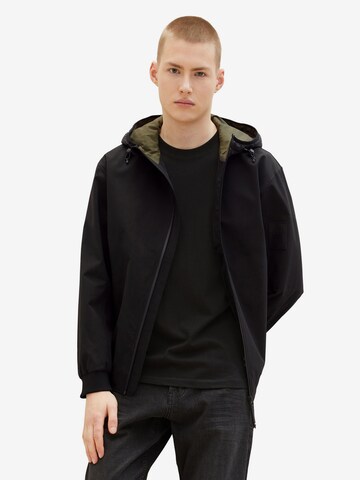 TOM TAILOR DENIM Weatherproof jacket in Black: front