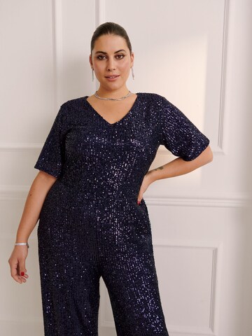 Guido Maria Kretschmer Curvy Jumpsuit in Blauw: voorkant