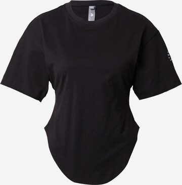 ADIDAS BY STELLA MCCARTNEY Sportshirt 'Curfed Hem' in Schwarz: predná strana