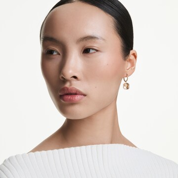 Boucles d'oreilles Swarovski en or : devant