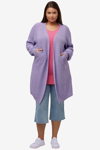 Ulla Popken Knit Cardigan in Purple: front