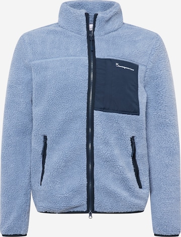 KnowledgeCotton Apparel Fleece jacket in Blue: front