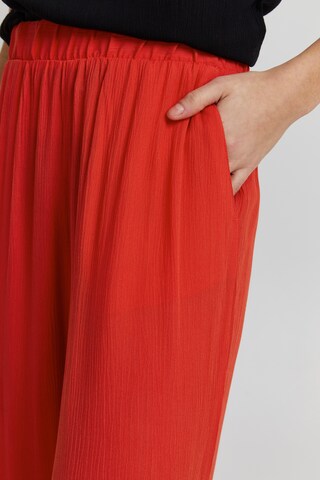 ICHI Wide Leg STOFFHOSE 'IHMARRAKECH' in Rot