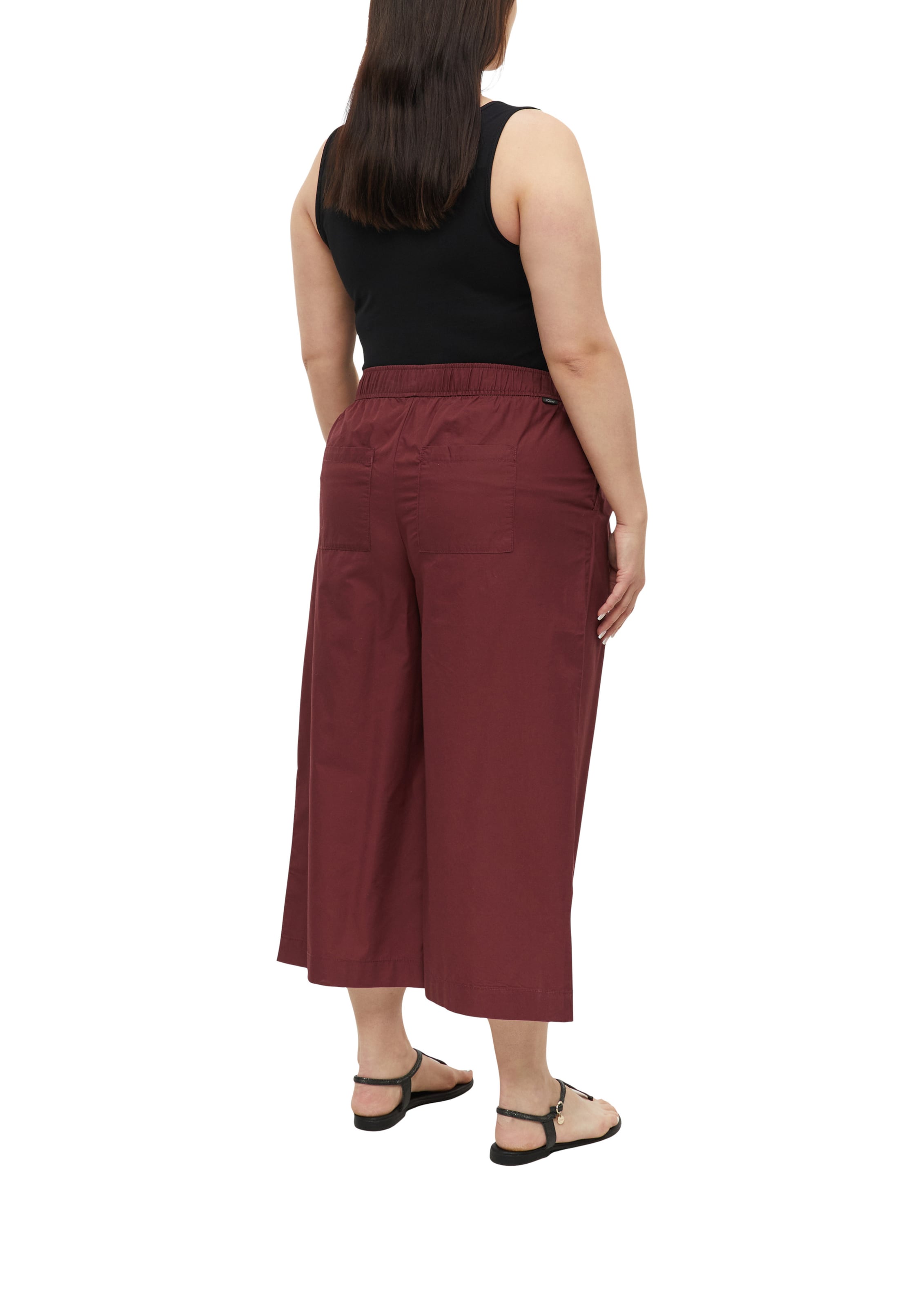 s.Oliver Wide leg Bandplooibroek in Rood