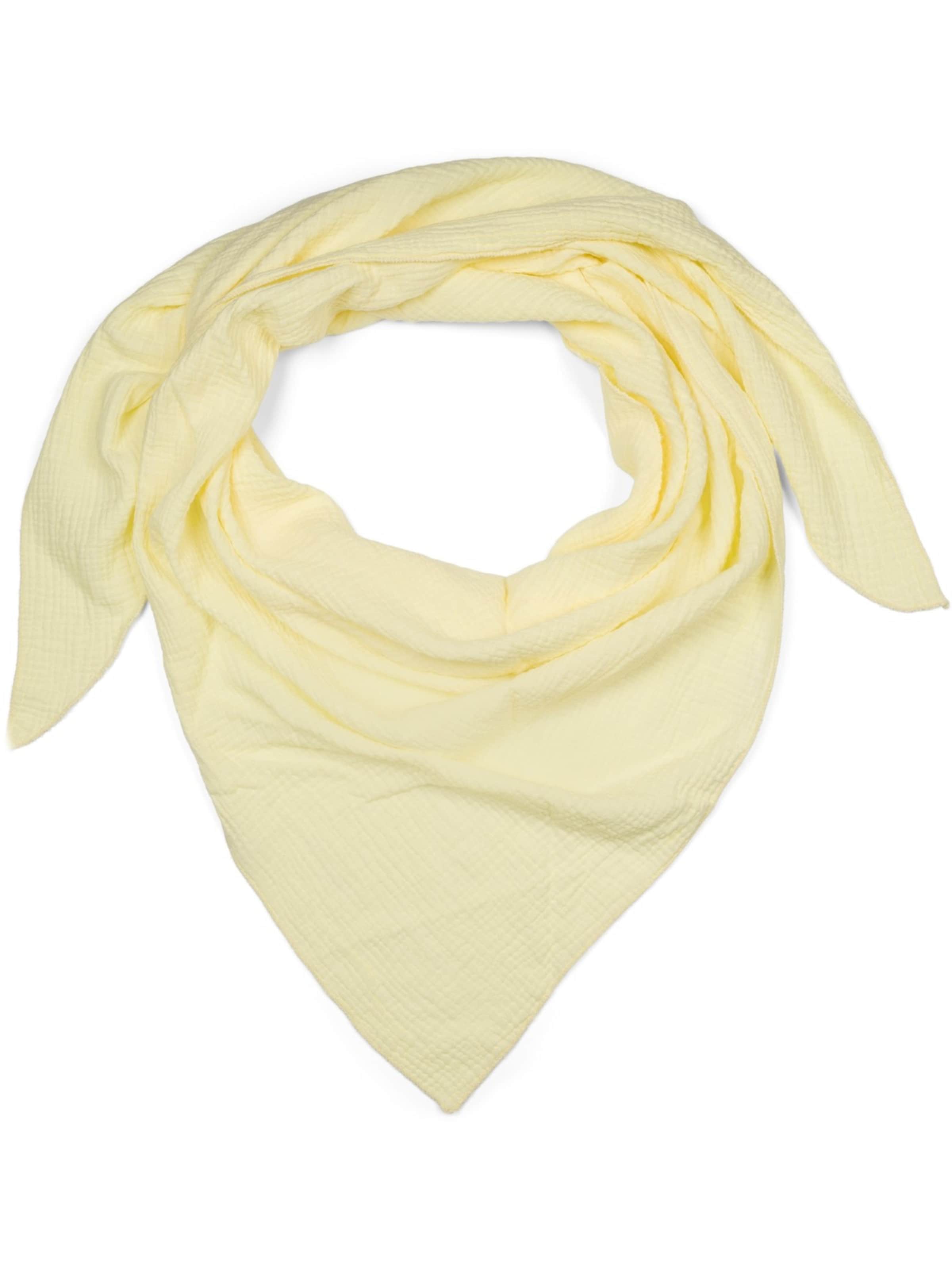 styleBREAKER Tuch 'Musselin Dreiecktuch Einfarbig'‌‌‌‌‌‌‌ in hellgelb, Produktansicht