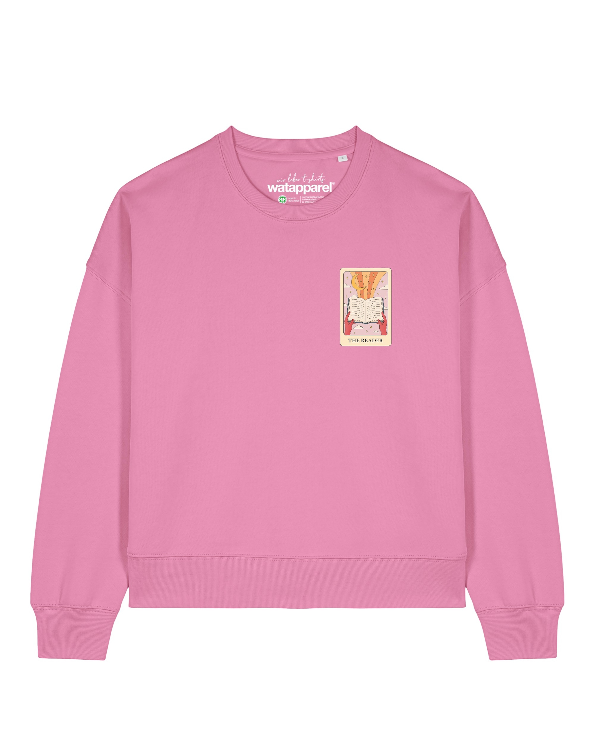 Watapparel Sweatshirt 'Tarot The Reader ' in Pink: Vorderseite