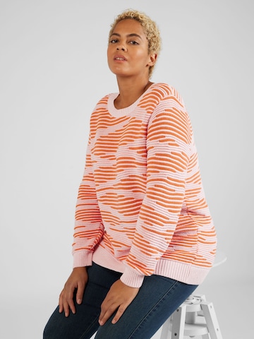 ONLY Carmakoma Sweater 'Emma' in Orange