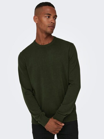 Only & Sons Regular fit Sweater 'Alex' in Green