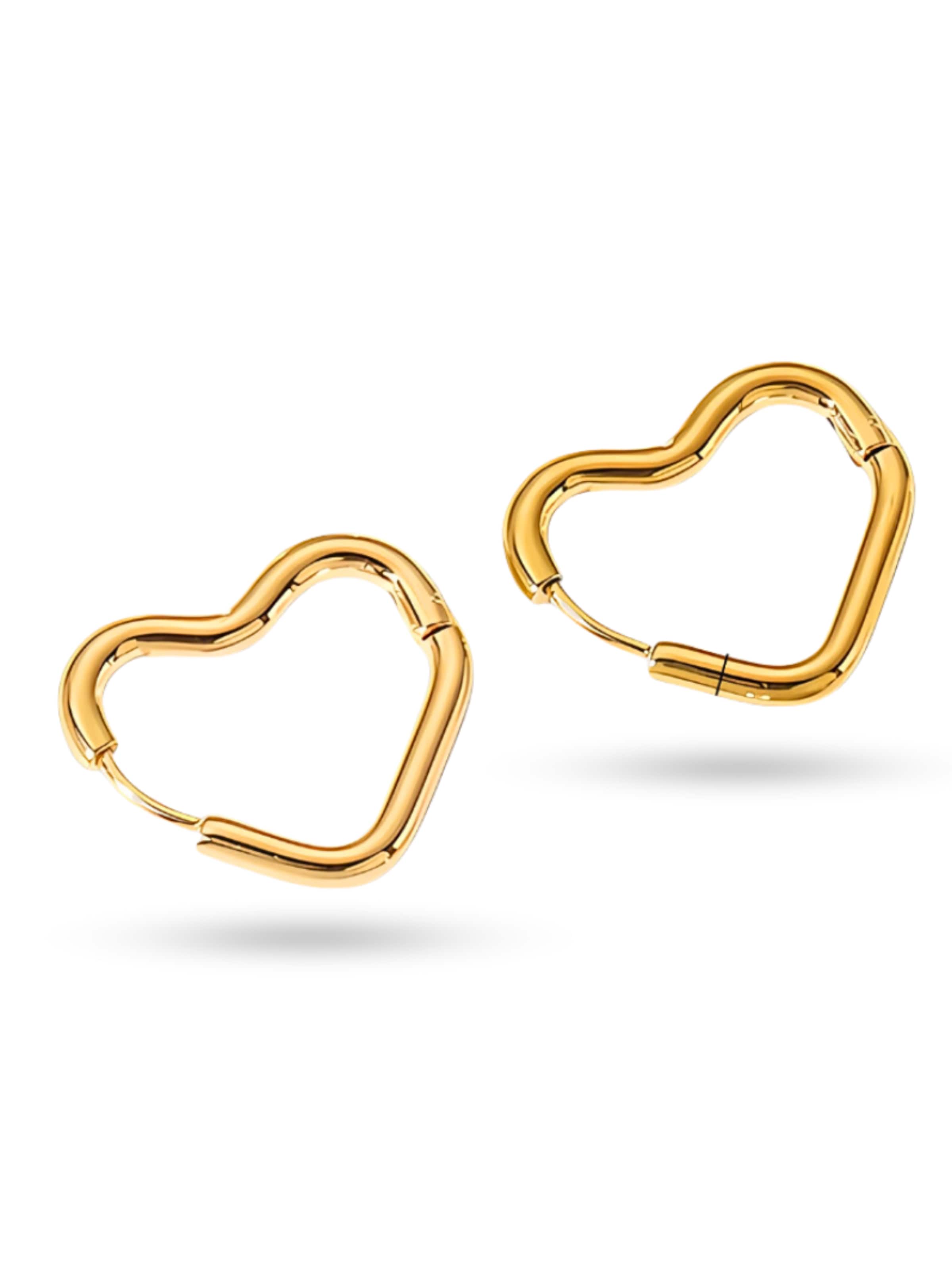 Pure Schmuck Oorbellen 'Love Heart' in Goud: voorkant