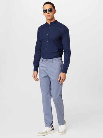 JACK & JONES Štandardný strih Chino nohavice 'OLLIE' - Modrá