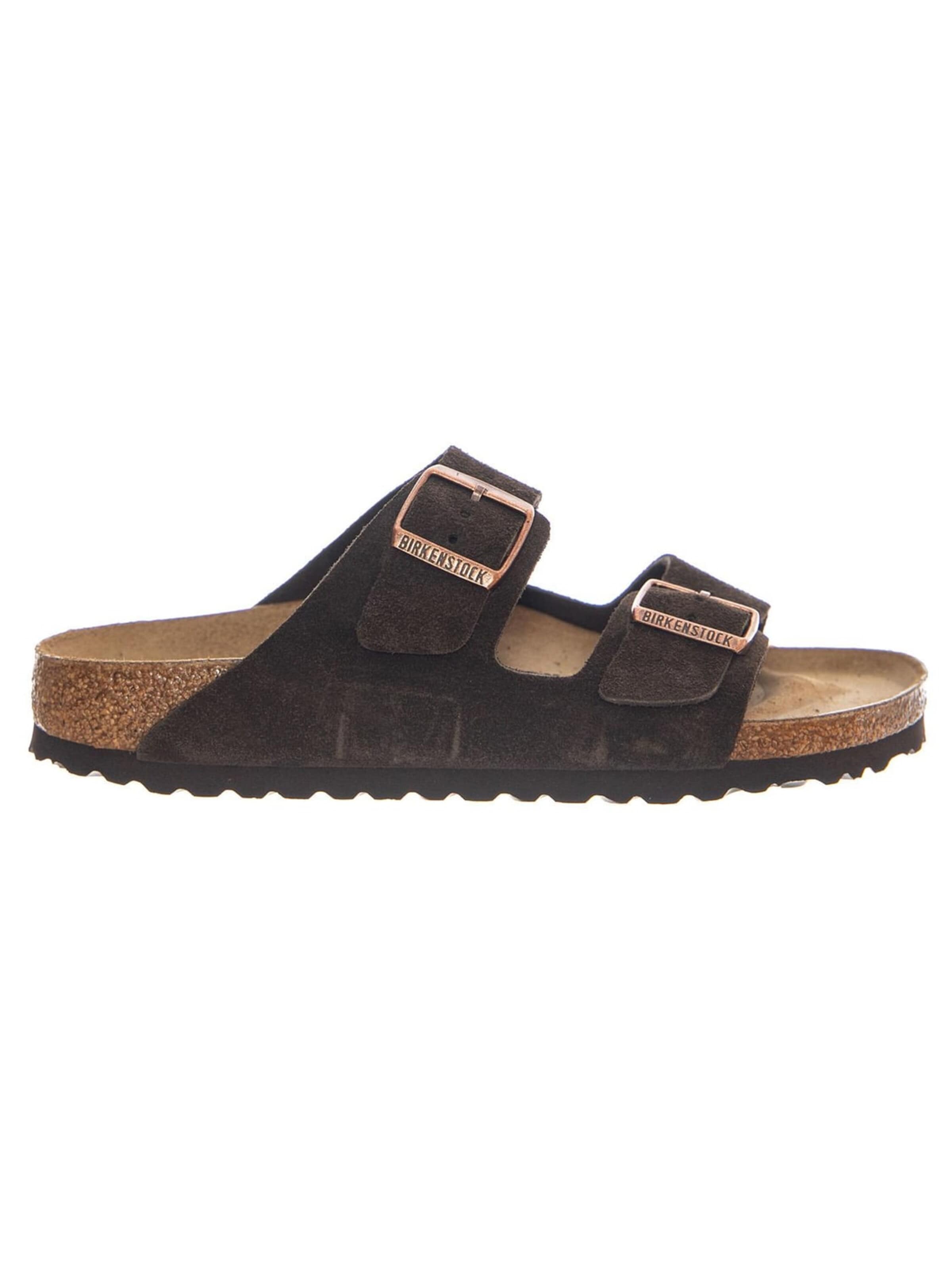 BIRKENSTOCK Sandały 'Arizona Suede Leather Narrow Fit Mocha' w kolorze brązowy: przód