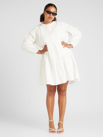 PIECES Curve Shirt Dress 'PCAGNETA' in White