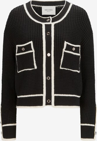 Nicowa Knit Cardigan 'IDOWIA' in Black: front