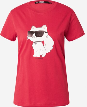 T-shirt 'Ikonik 2.0' Karl Lagerfeld en rouge : devant