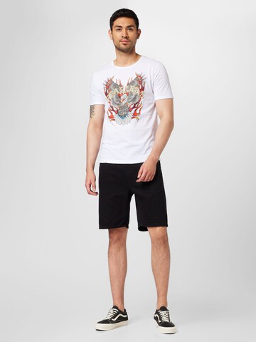 Key Largo - Camiseta 'FEARLESS' en blanco
