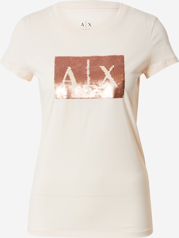 T-shirt ARMANI EXCHANGE en beige : devant