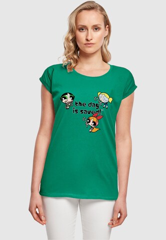 ABSOLUTE CULT Shirt 'The Powerpuff Girls - The Day Is Saved' in Green: front