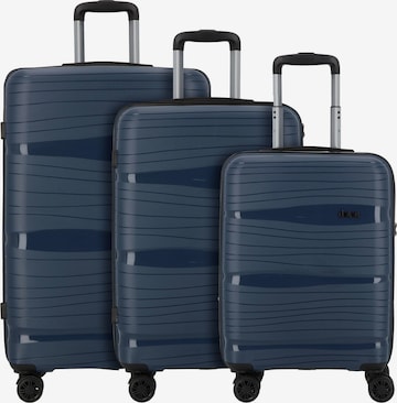 D&N Kofferset 'Travel Line 4300' in Blauw: voorkant