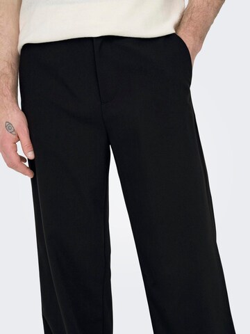 Only & Sons Loosefit Lærredsbukser 'ONSBob-Le' i sort
