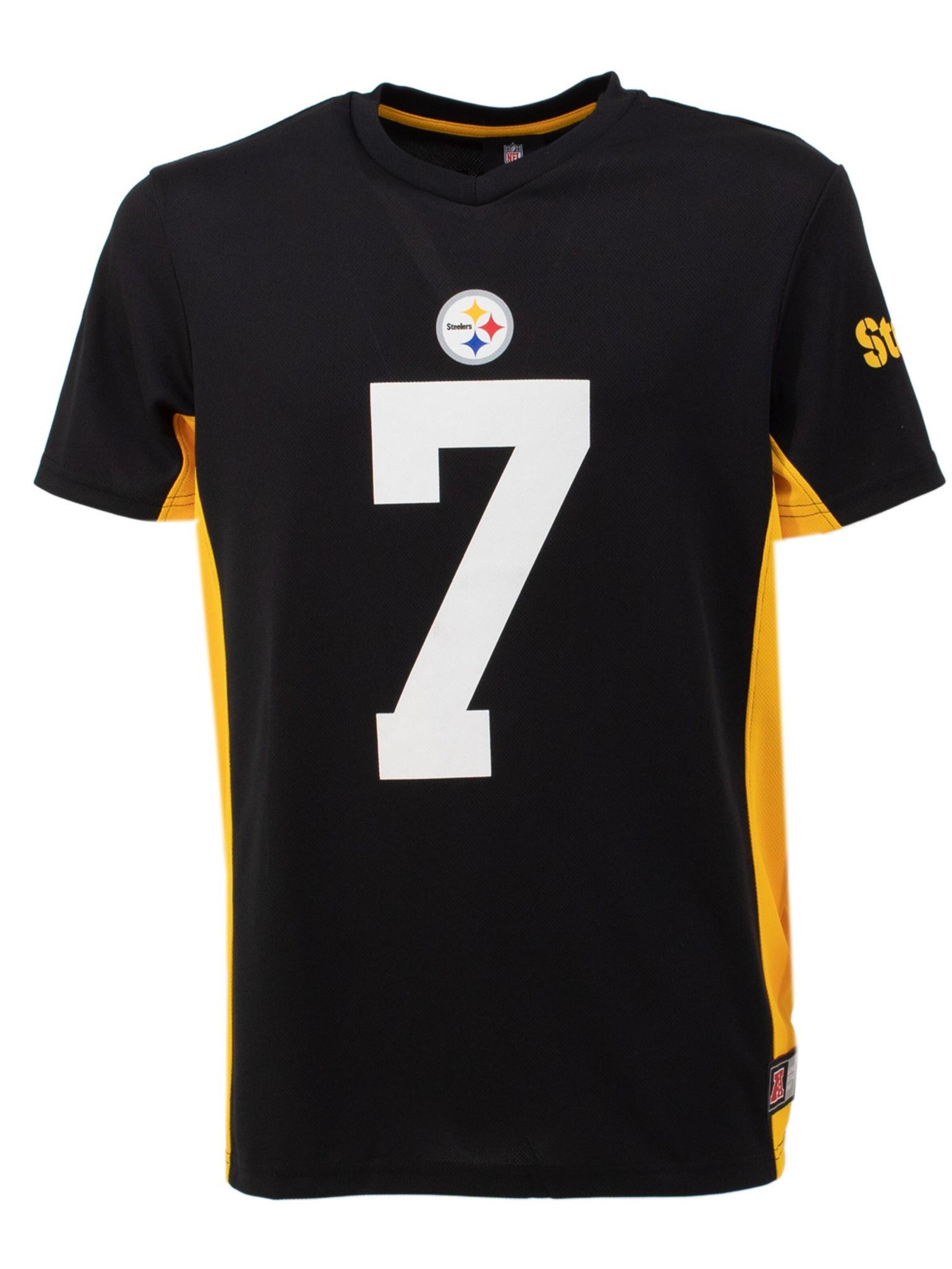 Fanatics Shirt 'NFL Trikot Pittsburgh Steelers Roethlisberger Nr 7' in Black: front