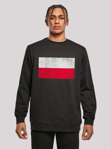 F4NT4STIC Sweatshirt 'Poland Polen Flagge' in Schwarz: predná strana