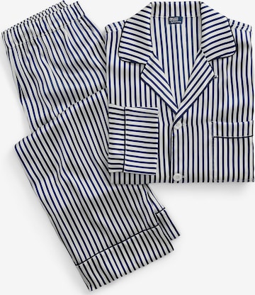 Pyjama ' Heritage Silk ' Polo Ralph Lauren en bleu : devant