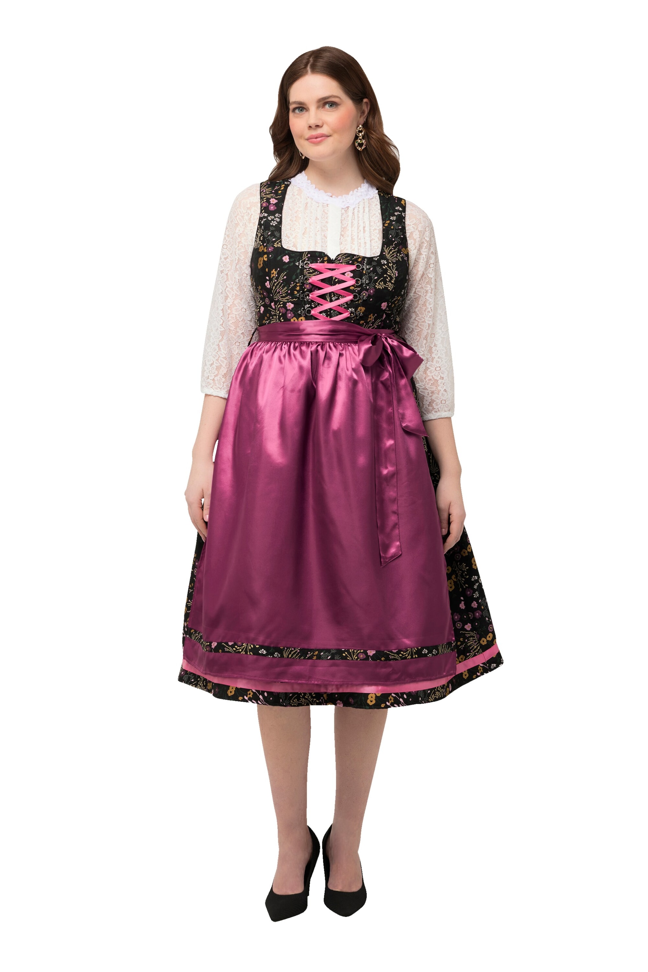 Ulla Popken Dirndl in Roze: voorkant