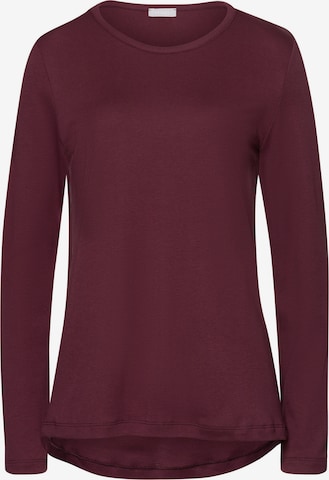 Hanro Pyjamaoberteil ' Loungy Nights ' in Rot: Vorderseite