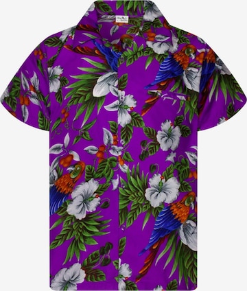 King Kameha T-shirt 'Cherryparrot' i lila: framsida