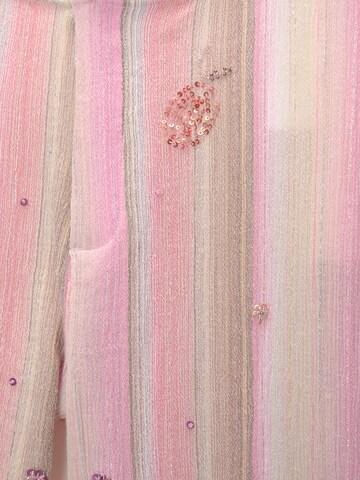 Pull&Bear Szeroka nogawka Spodnie w kolorze różowy