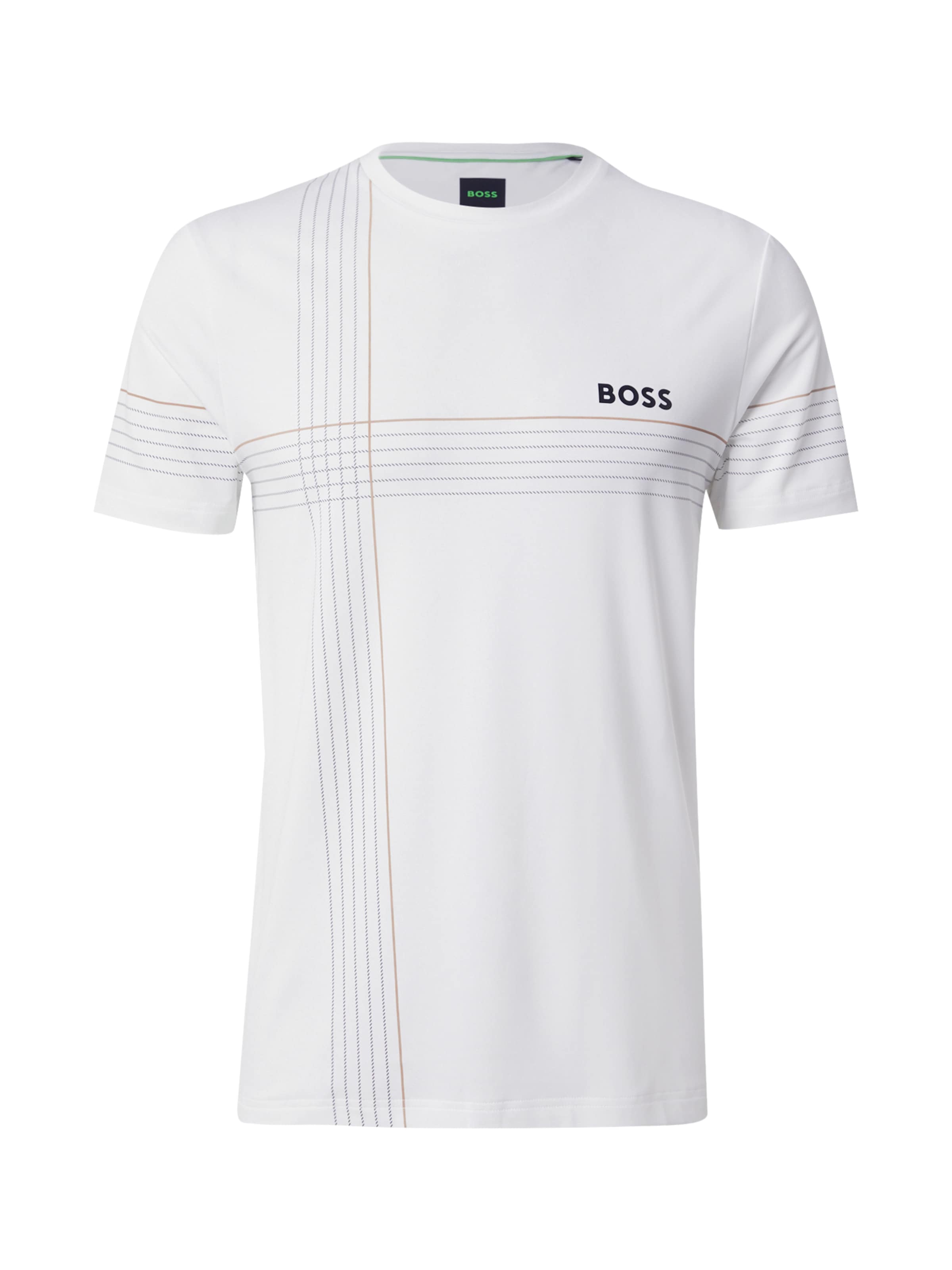 T-Shirt fonctionnel 'Check TOC' BOSS en blanc : devant