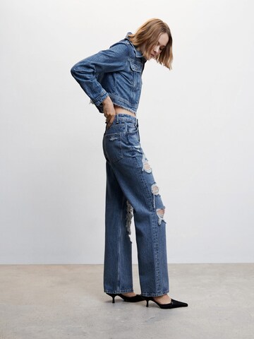 MANGO Wide leg Jeans 'Brokens' in Blauw