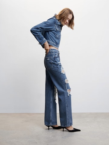 Wide Leg Jean 'Brokens' MANGO en bleu