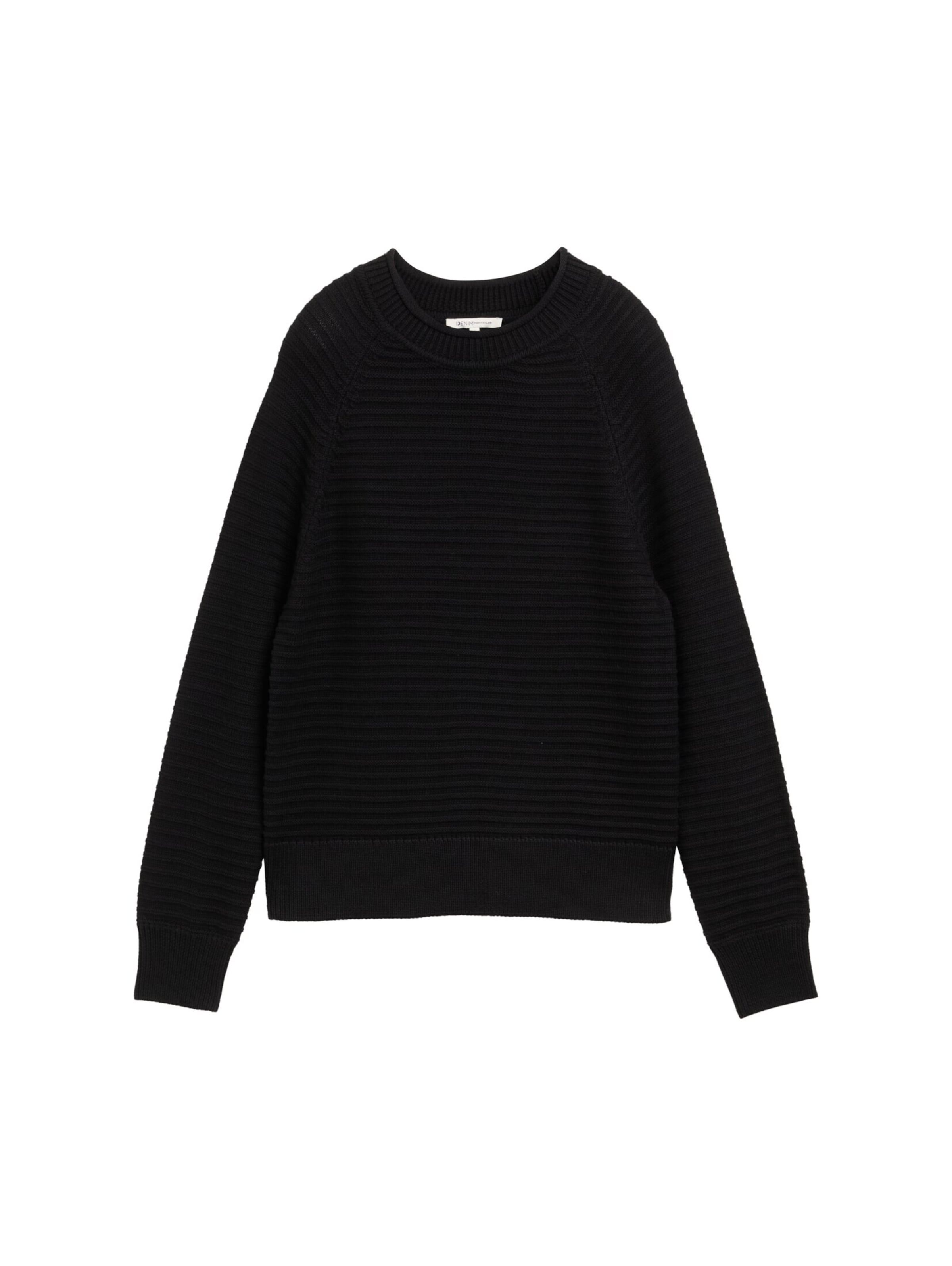 TOM TAILOR DENIM Trui in Zwart: voorkant