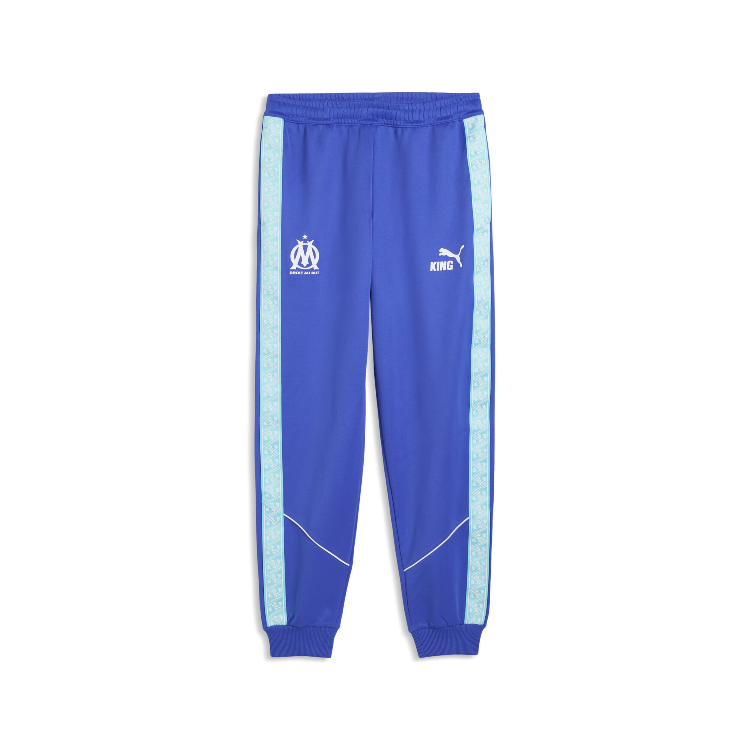 PUMA Tapered Sportbroek 'Olympique de Marseille King Anthem' in Blauw: voorkant