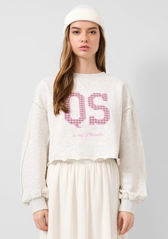 Sweat-shirt QS en beige : devant